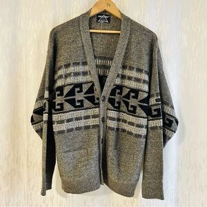 Vintage 80s Porto Cruz cottage grandpa cardigan